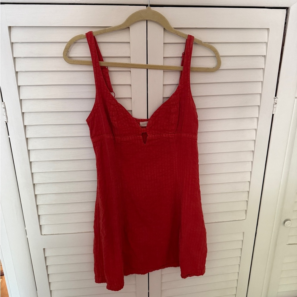 Urban Outfitters Red Fitted Bustier Tank Top